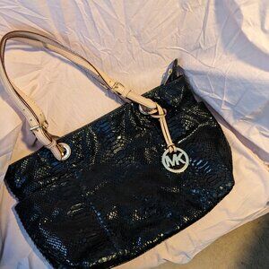 Michael Kors Jet Set Black Sequin Tote Very Nice